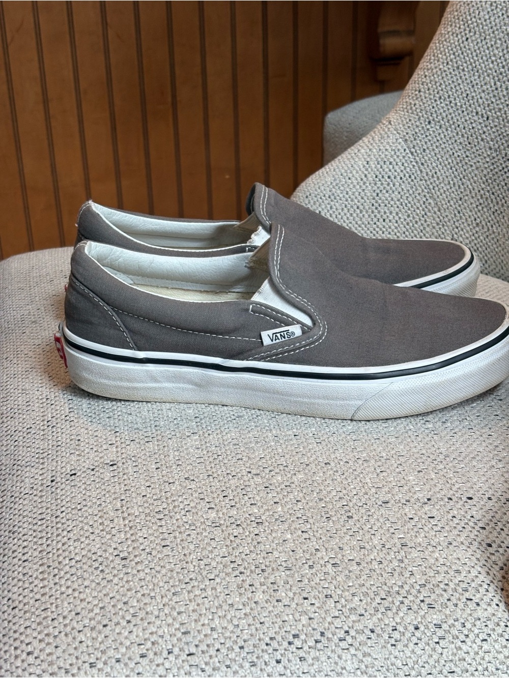 Vans Slip-On Canvas Loafers in Gray